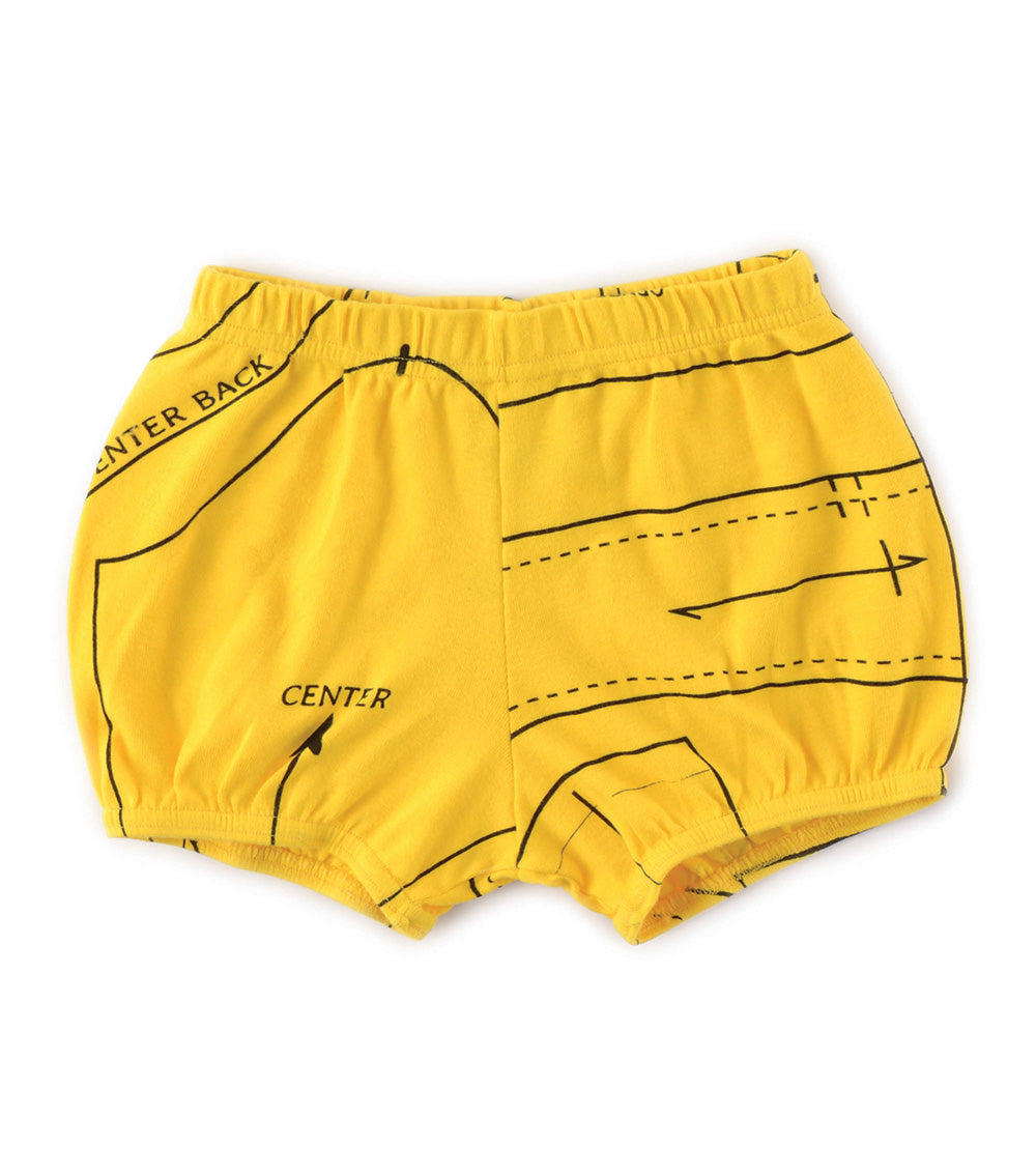 Kid | Sewing Pattern Yoga Shorts | Lava Yellow