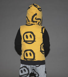 Kid | Sprayed Smiles Down Vest | Lava Yellow