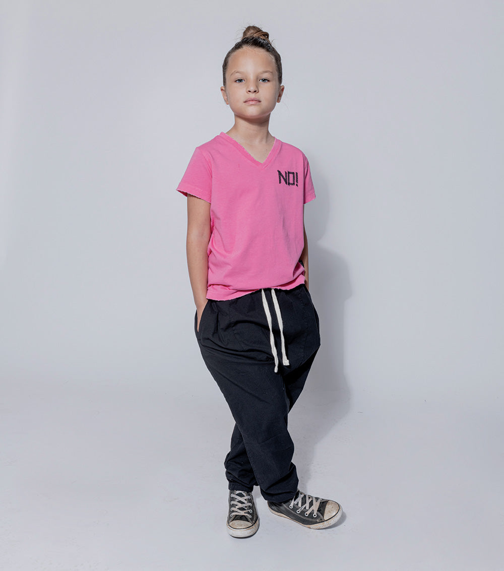 Kid | No! V Shirt | Lava Pink