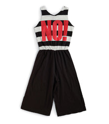 Kid | Striped No! Overall | Black