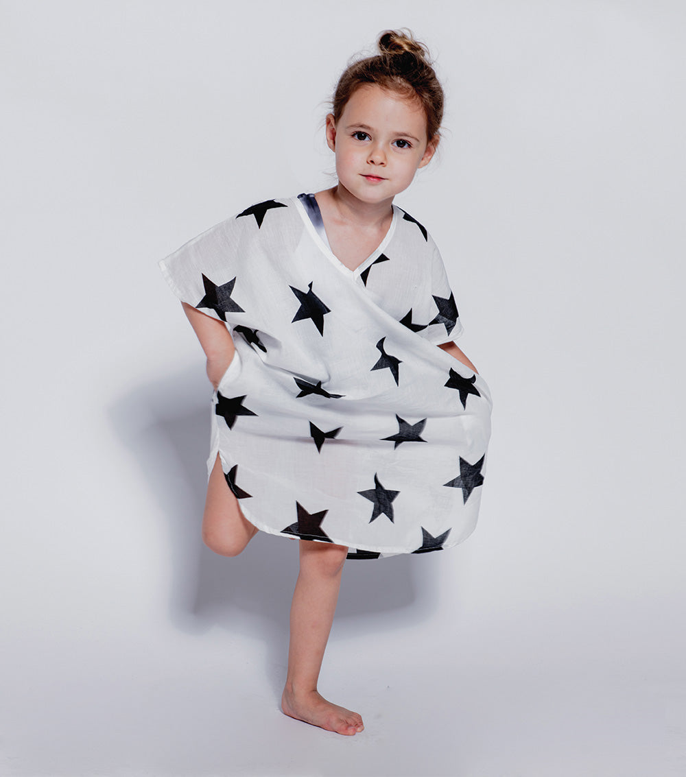 Kid | Star Voile Sleeveless Kaftan | White