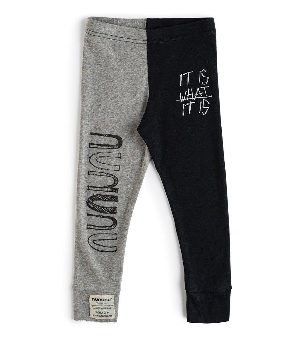 Kid | It Is What It Is Duo Leggings | Black x Heather Grey