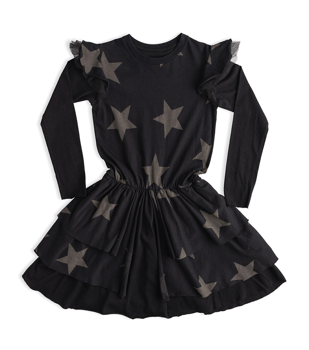 Kid | Star Multi Layered Dress | Black