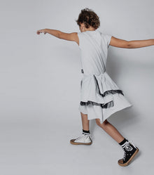 Kid | U Have Mail Layered Dress | Ice Grey
