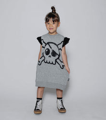 Kid | Ruffled Sleeve Sweatdress | Black