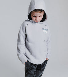 Kid | Distressed Hoodie | Ice Grey
