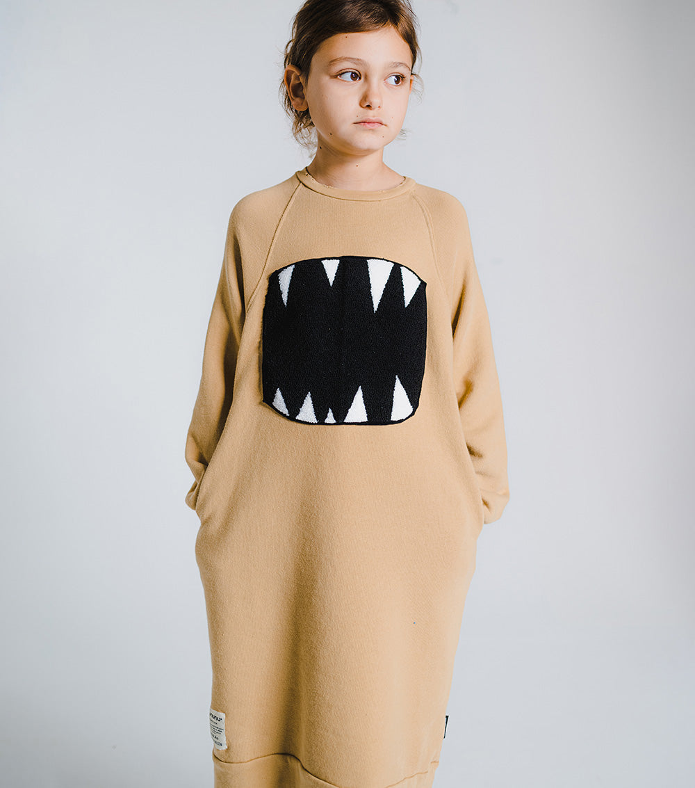 Kid | Fuzzy Roar A Dress | Mocha