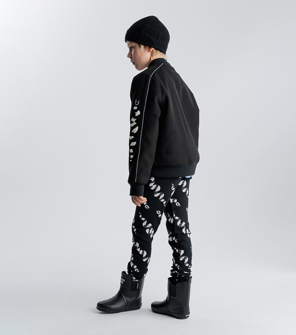 Kid | Stripey Snakes Baggy Pants | Black