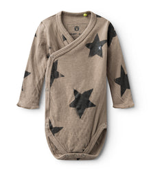 Newborn | Soft Faded Star Envelope Onesie | Earth Brown
