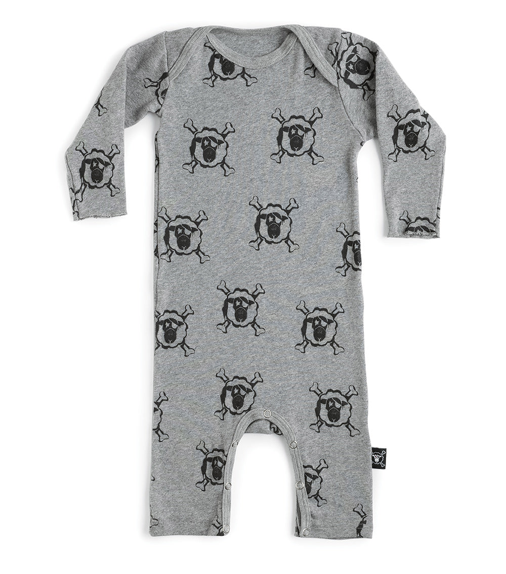 Newborn | All Over Blacksheep Playsuit | Heather Grey