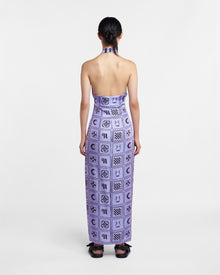 Elima Silk-Twill Halterneck Dress | Kopjafa Lilac