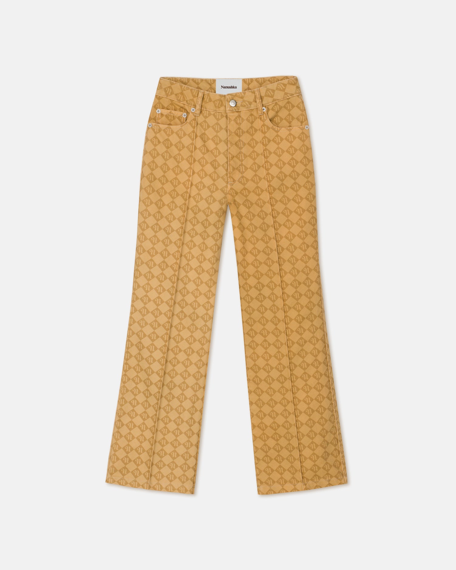 Zoey Cropped Kick-Flare Jeans | Camel