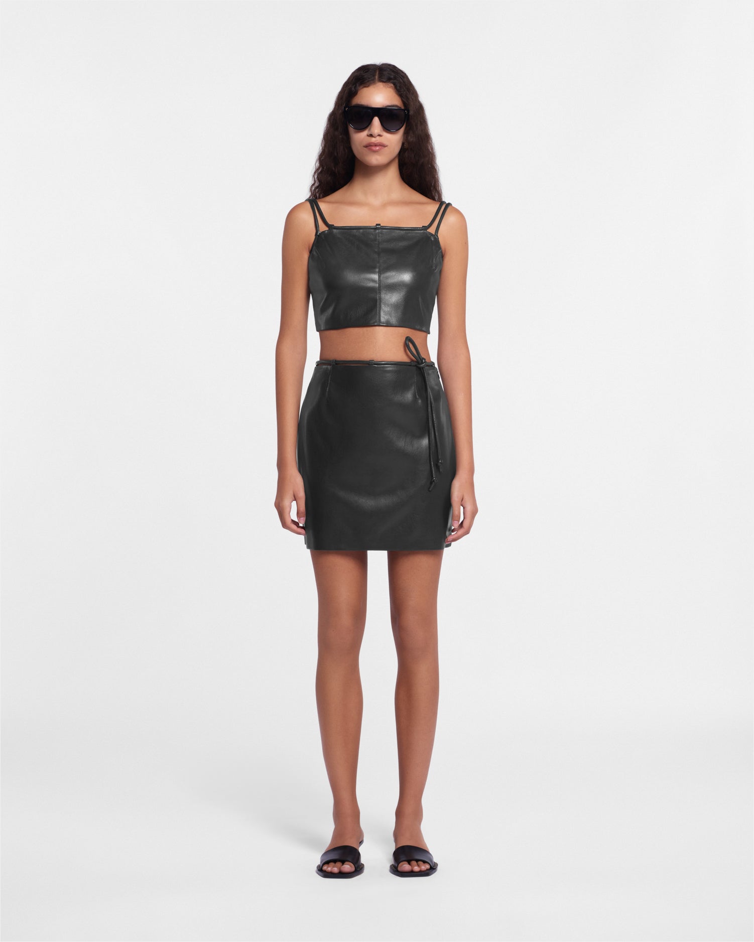 Loga Saleokobor Alt-Leather Top | Black