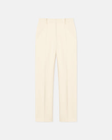 Loren Double Suiting Straight-Leg Pants | Creme