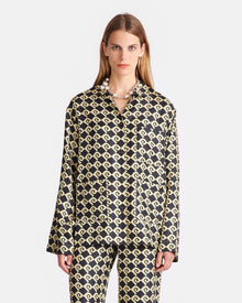 Kamala Printed Silk-Twill Shirt | Diamond Check