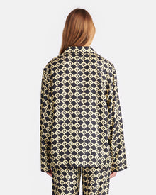 Kamala Printed Silk-Twill Shirt | Diamond Check