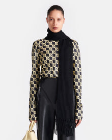 Womens | Mikela Printed Silk-Twill Turtleneck Top | Diamond Check