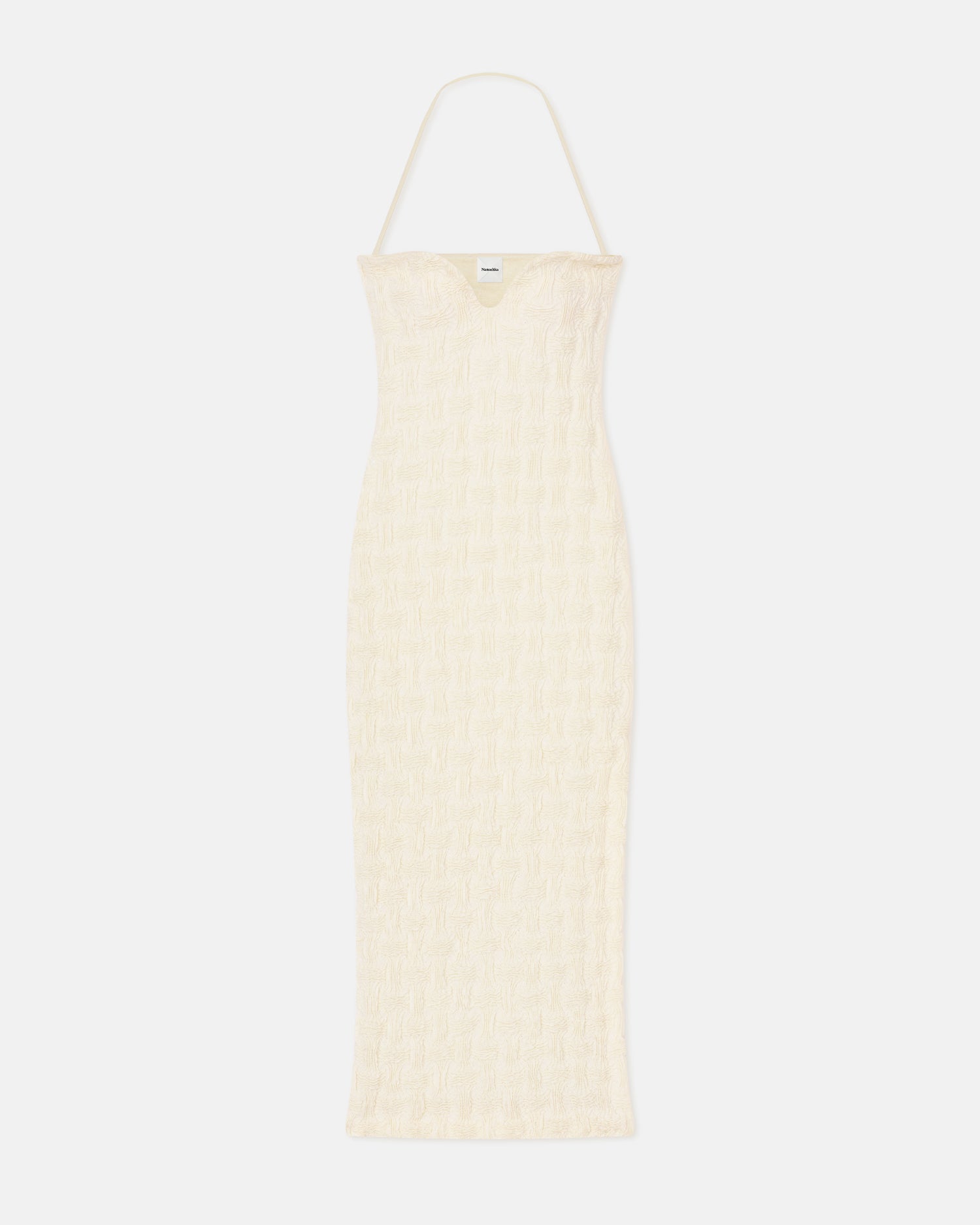 Womens | Haylen Seersucker Tech Linen Midi Dress | Creme