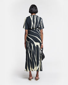 Brantley Printed Georgette Midi Dress | Light Fringe