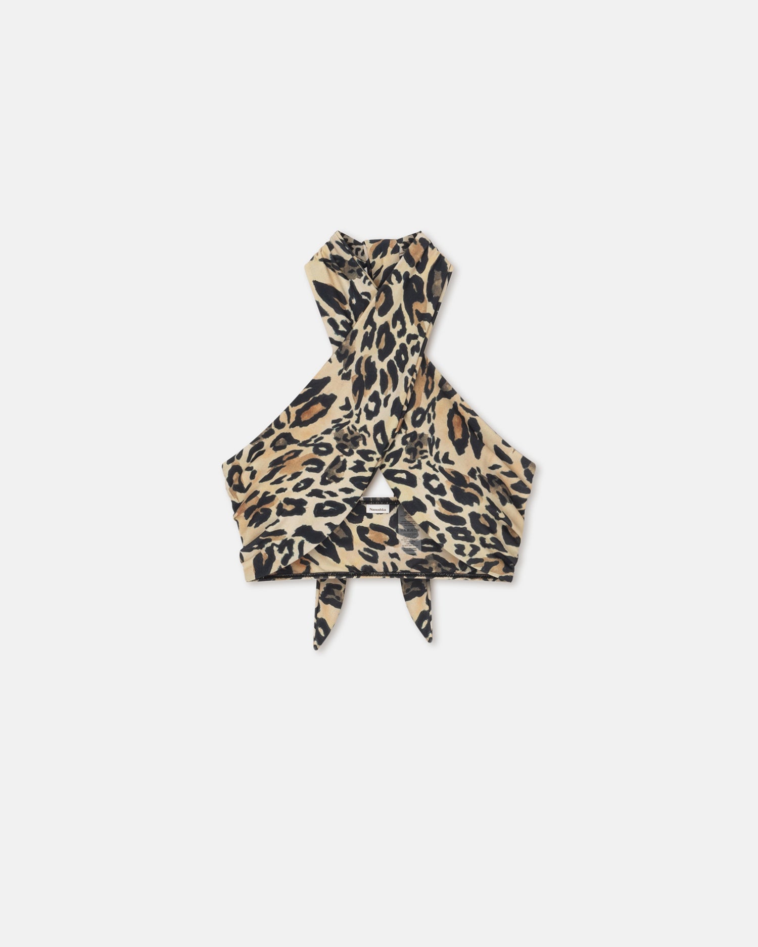 Saura Crossover Halterneck Bikini Top | Leopard