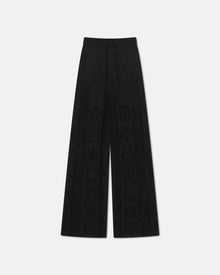 Wardon Paper Crochet Cropped Wide-Leg Pants | Black