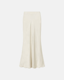 Fea Crinkled-Satin Long Skirt | Ecru