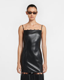 Womens | Clary Okobor Alt-Leather Maxi Dress | Black