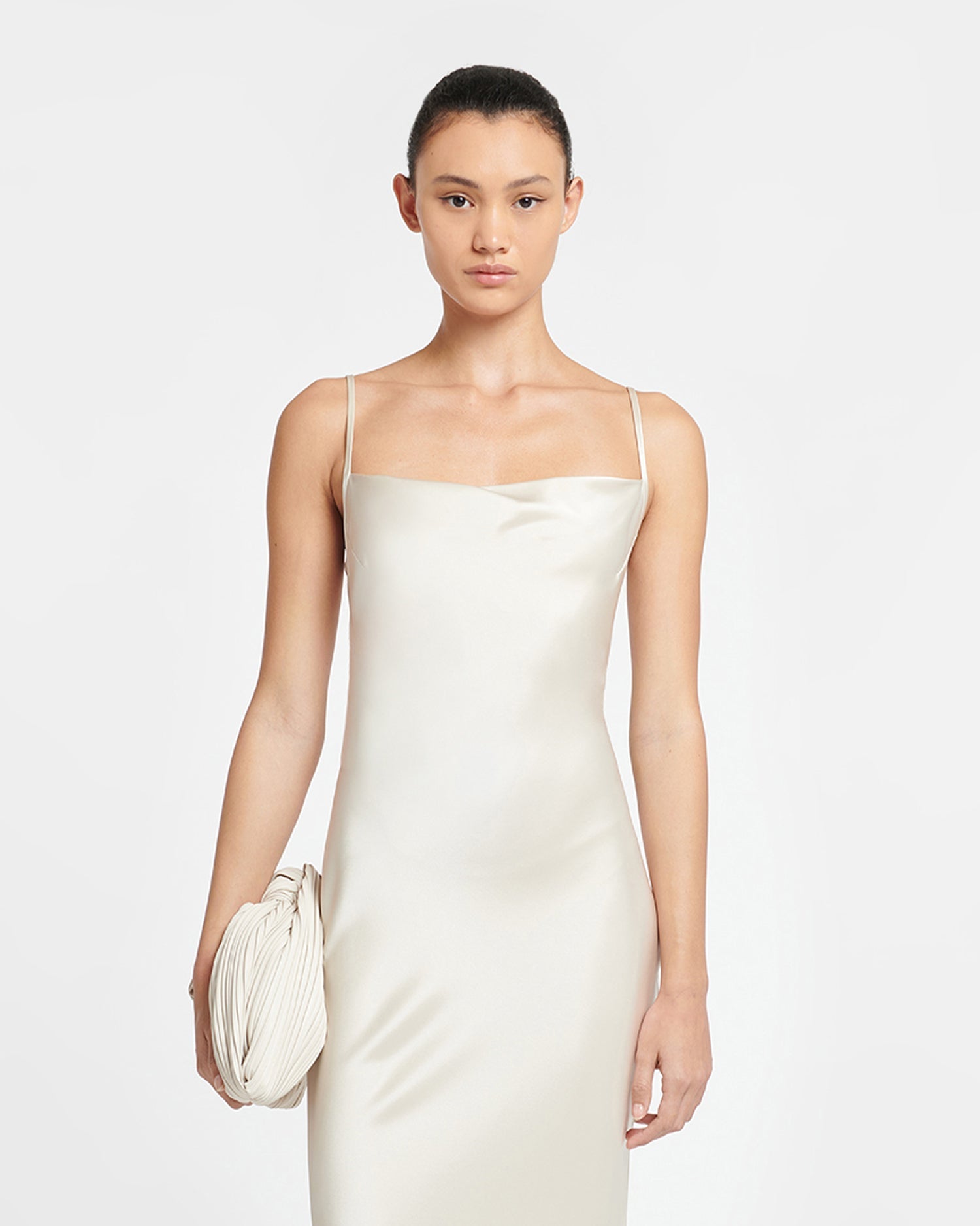 Renny Slip Satin Maxi Dress | Creme