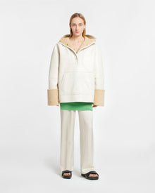 Maso Hooded Bonded Shearling Pullover | Creme/Crayon