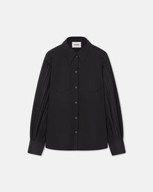 Womens | Nele Pleated Poplin Shirt | Black