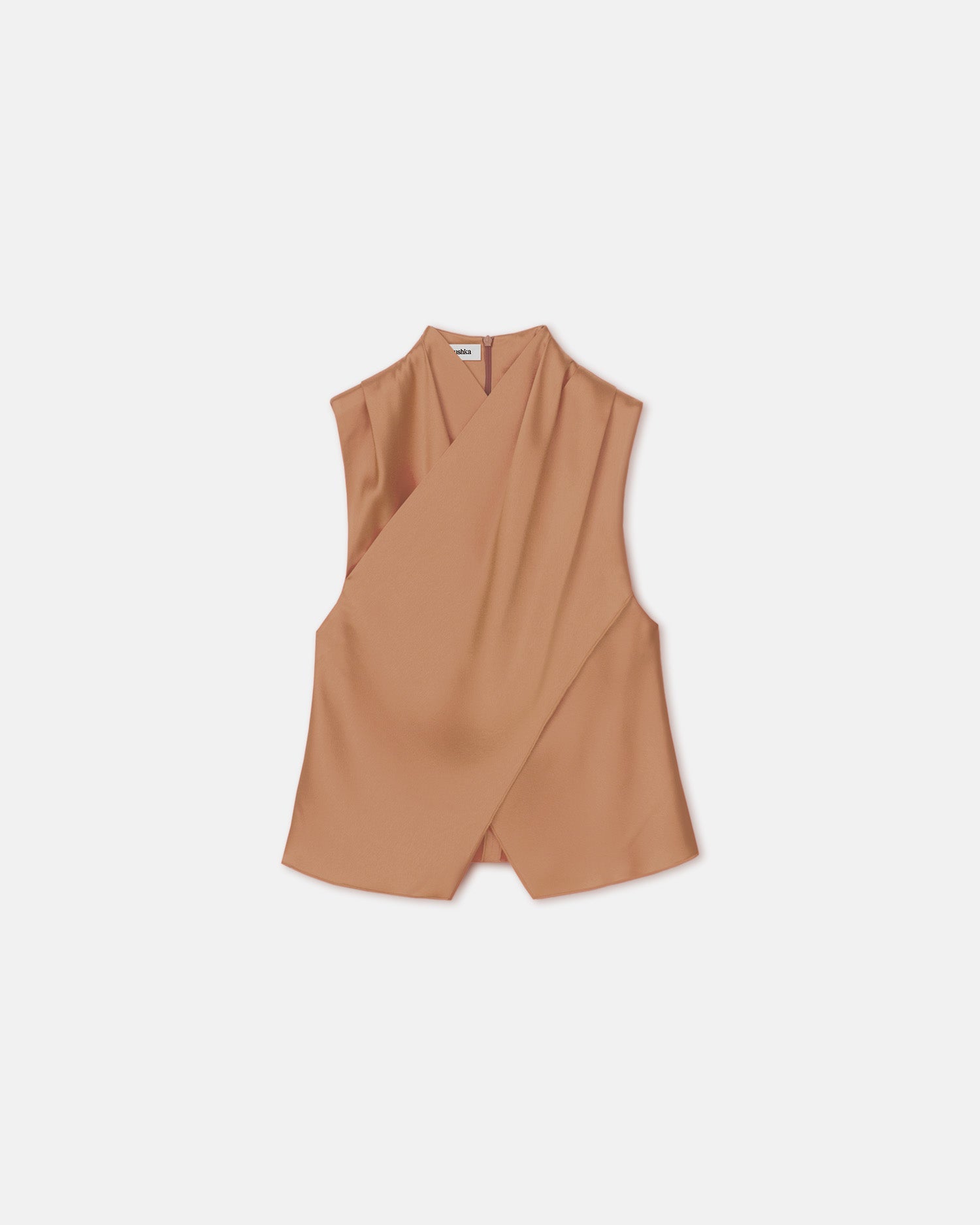 Womens | Difya Sleeveless Top With High Neck | Biscuit