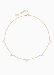 Foil Necklace | Clear Crystal | Sterling Silver Plated