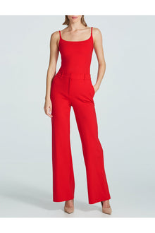 Neoprene CEO Wide Leg Trouser | Scarlet