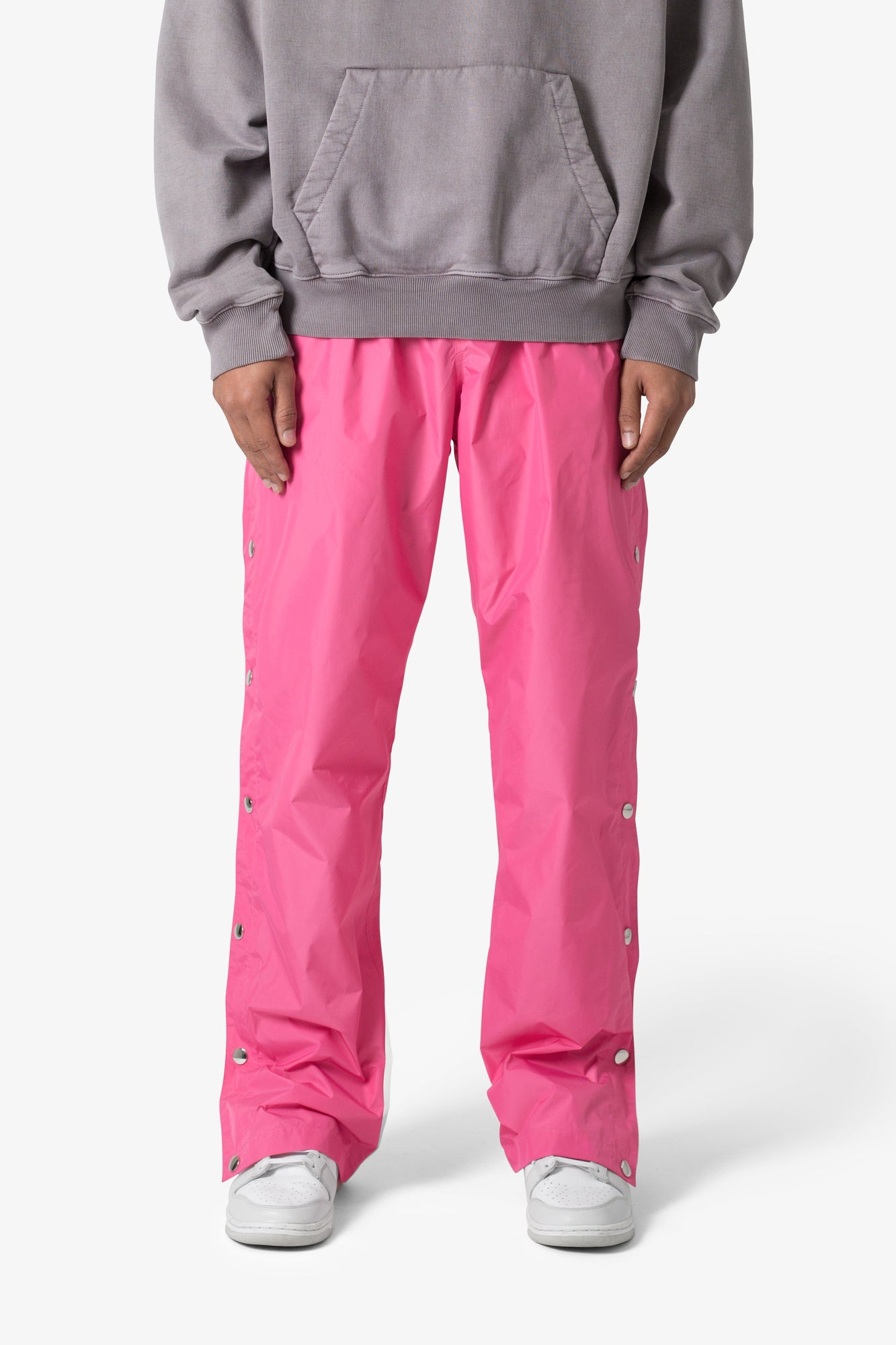 Nylon Snap Track Pants | Pink