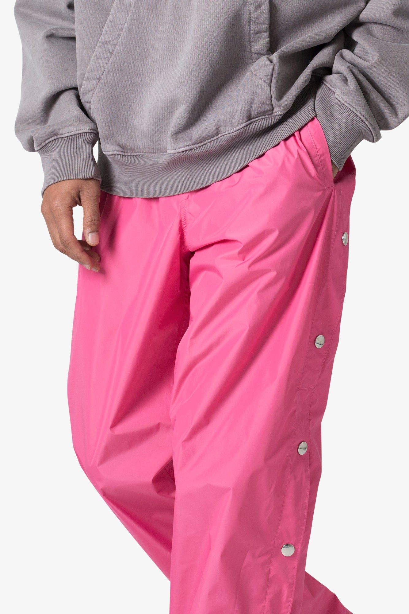 Nylon Snap Track Pants | Pink