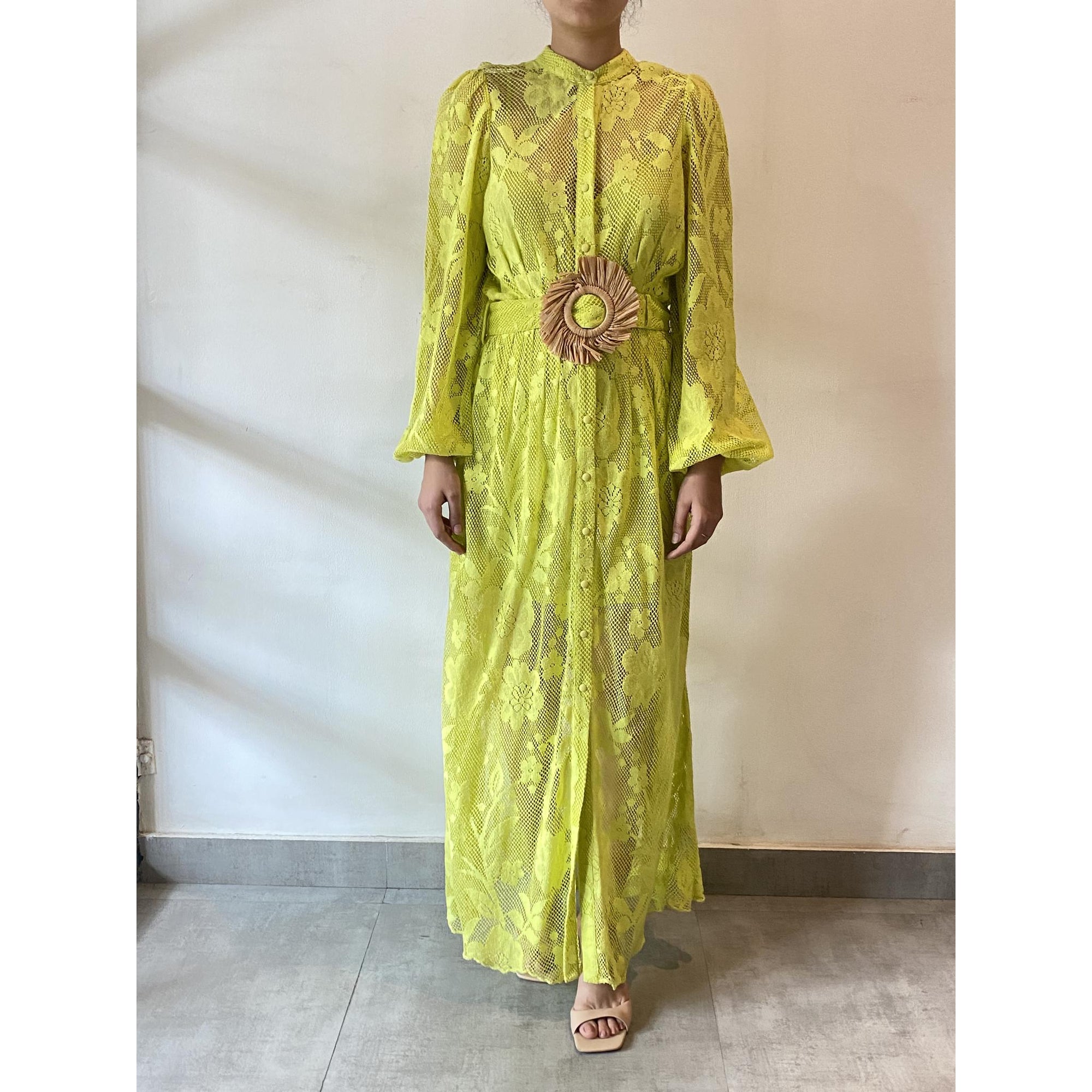 Nysa Lime Long Dress