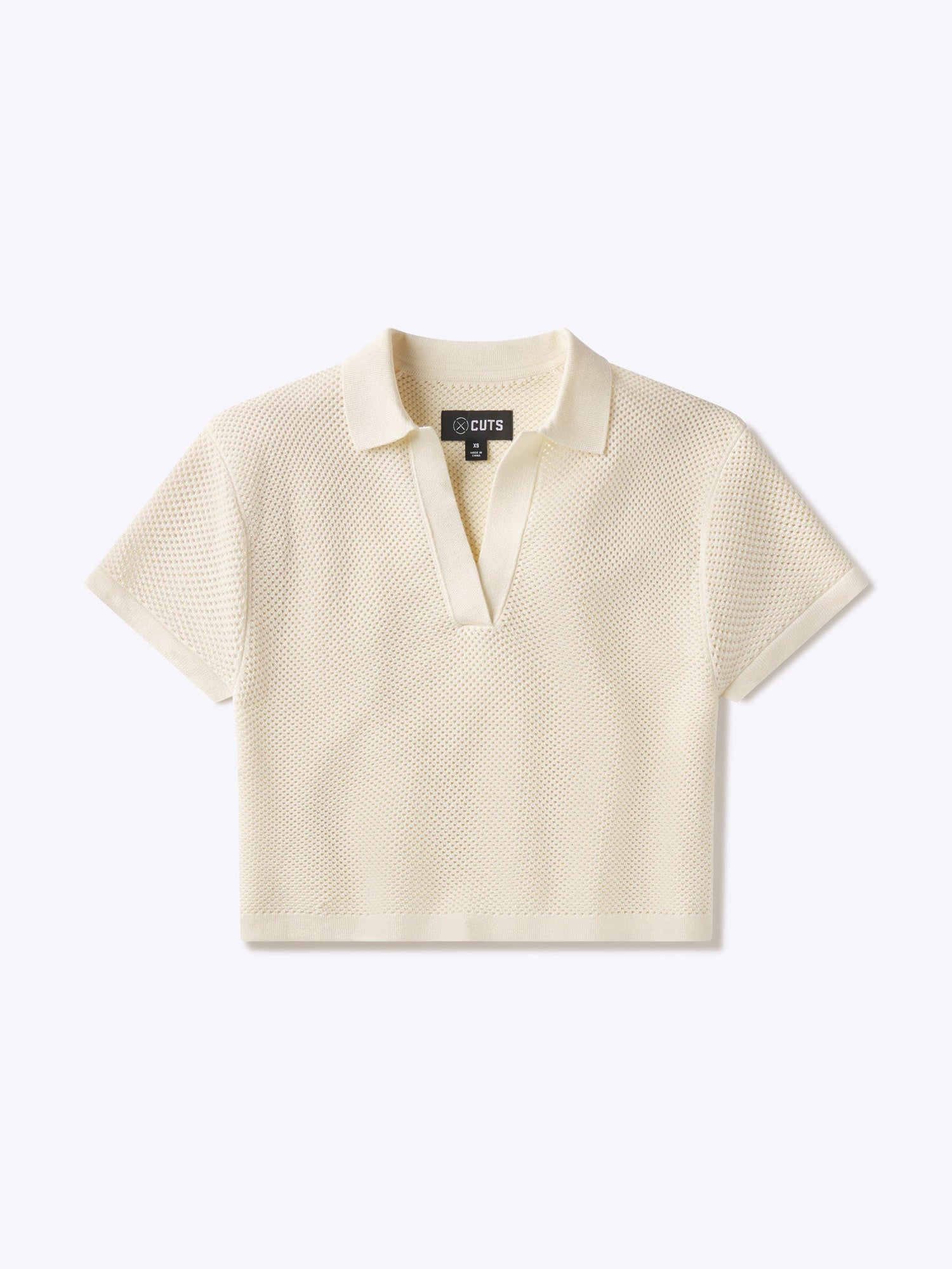 Womens | Portofino Relaxed-Fit Crochet Polo | Oat