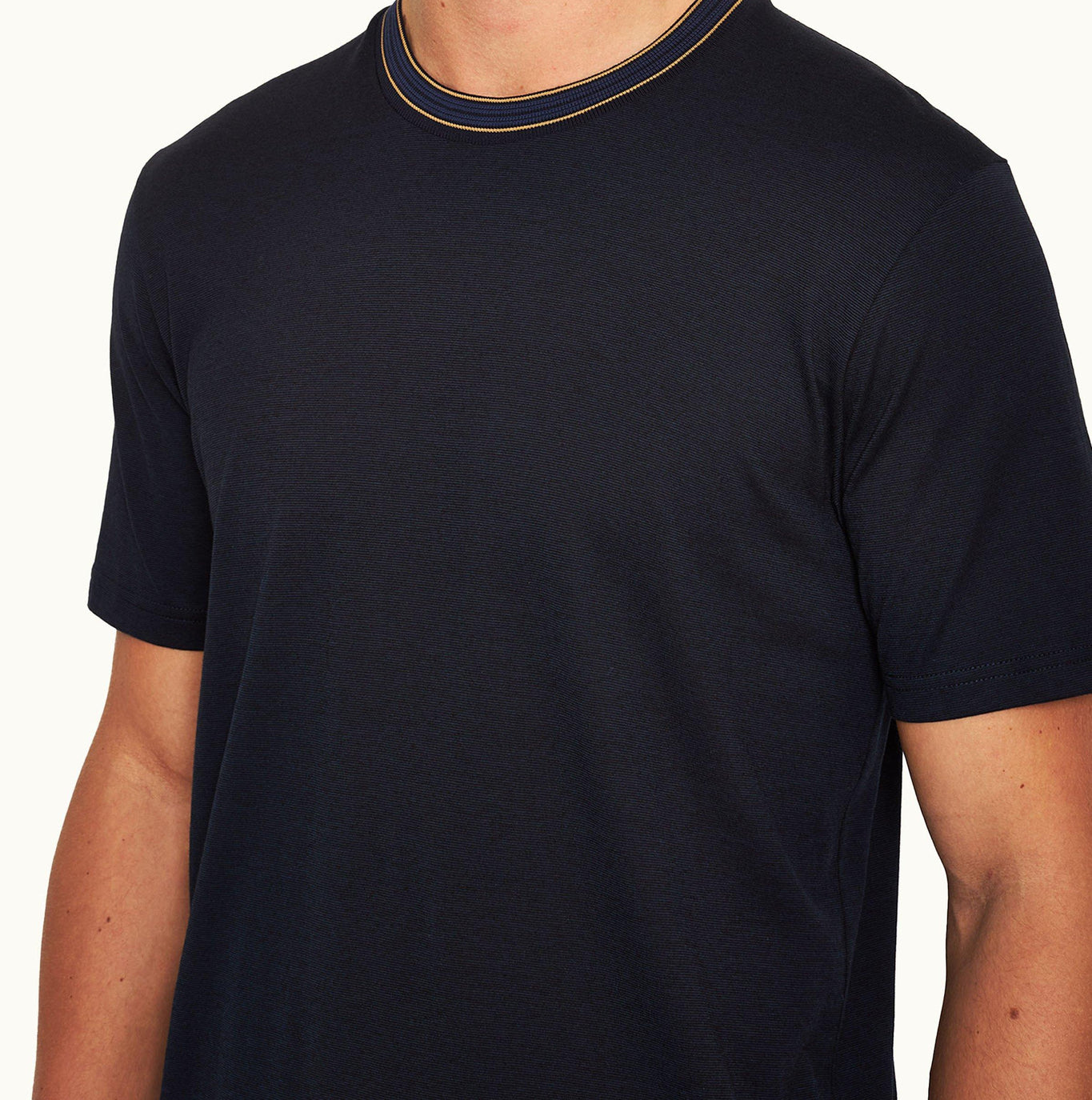 OB Standard Classic Fit Stripe Neckline T-Shirt | Night Iris