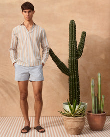 Men | Ridley Shirt | Blue/Biscuit Stripe