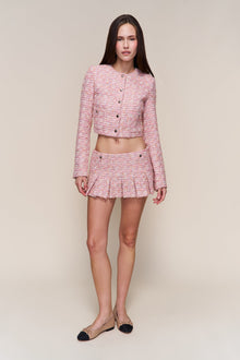 Womens | Claudine Cropped Jacket | Pink Multi