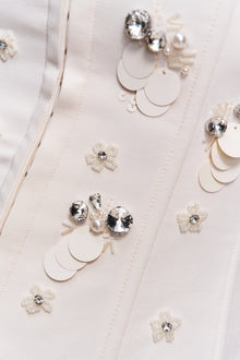 Womens | Embellished Twill Corset | Ivory