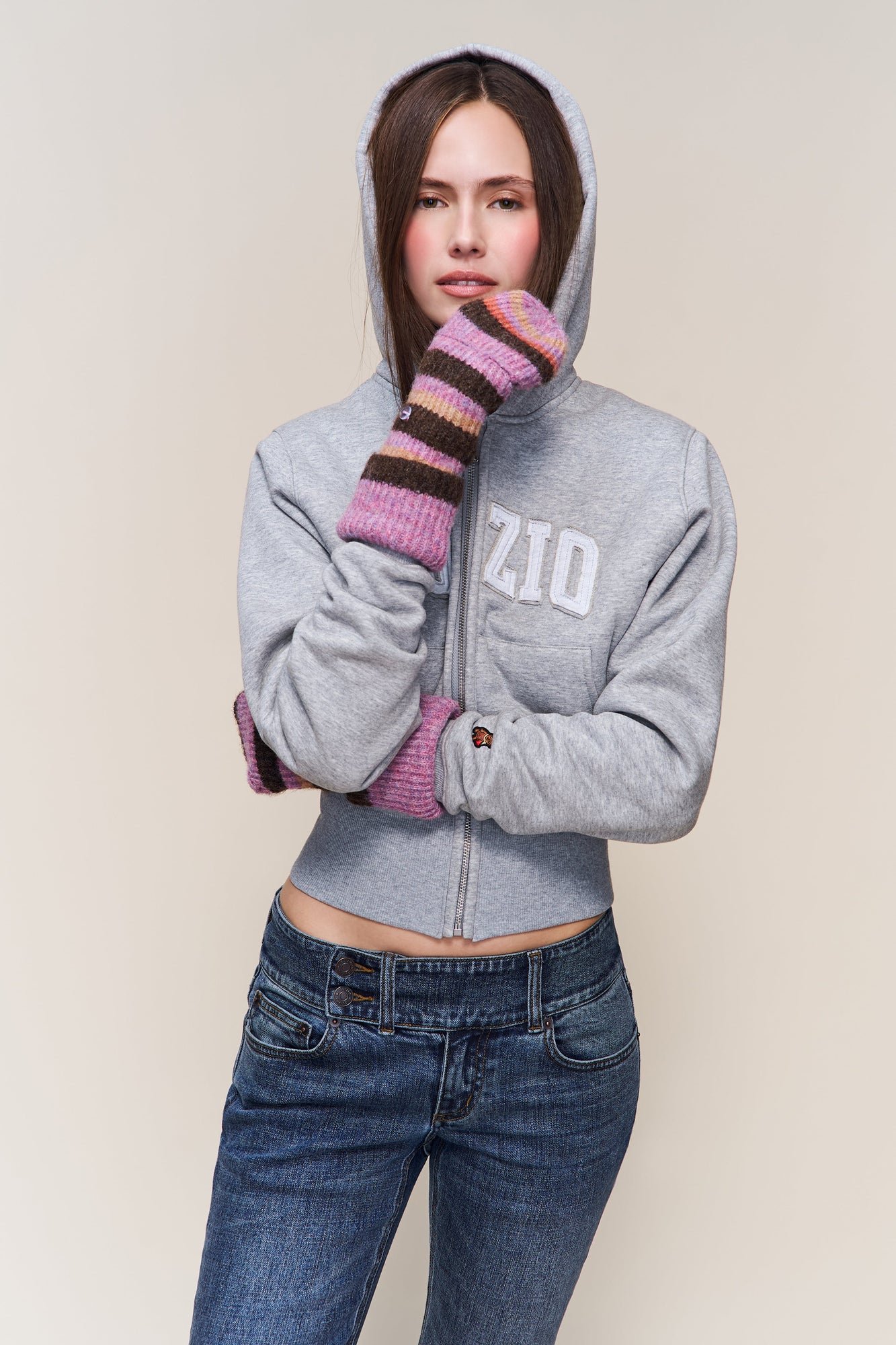 Womens | Knit Mittens | Pink Multi