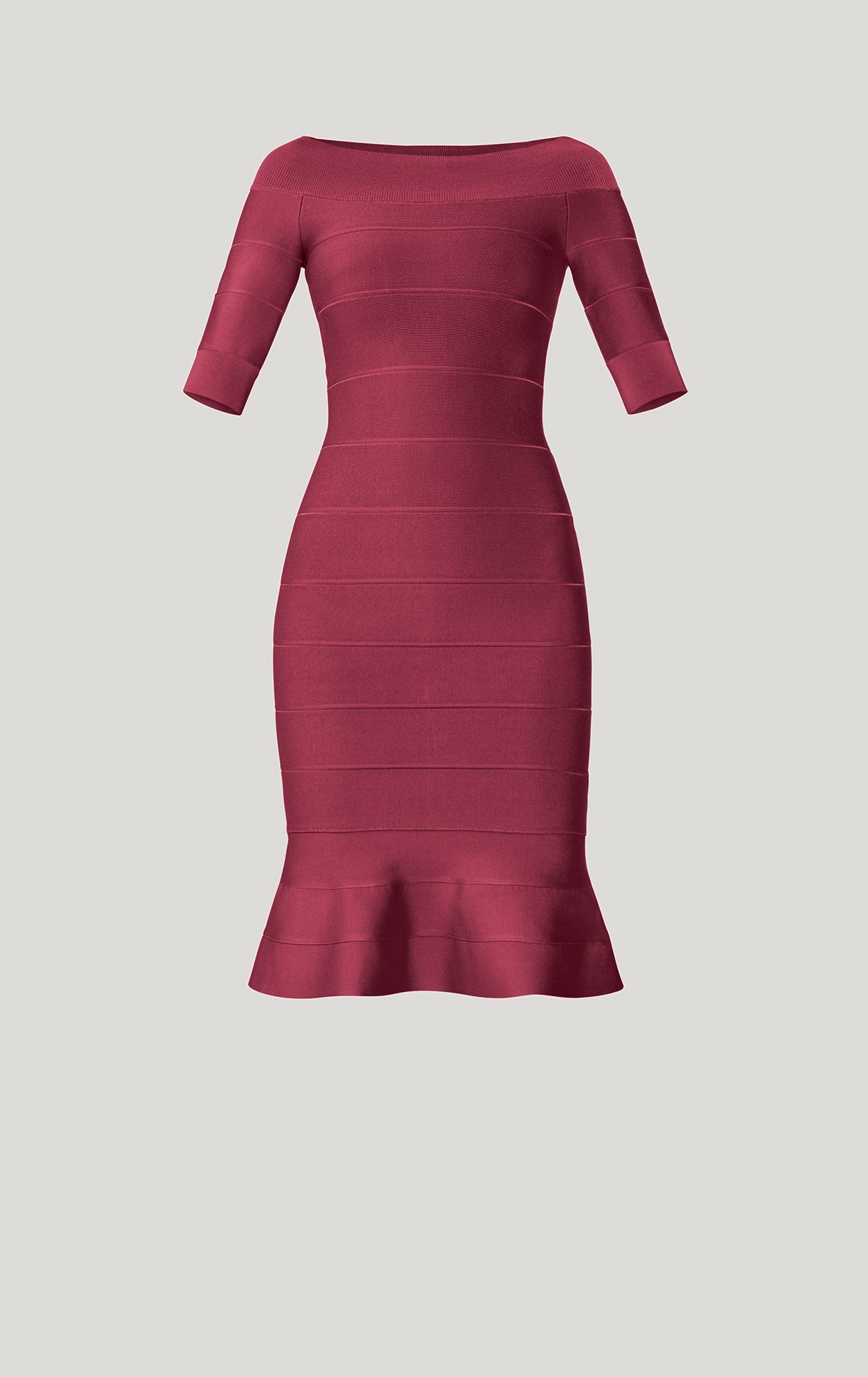 Off-Shoulder Flare Dress | Dark Maroon