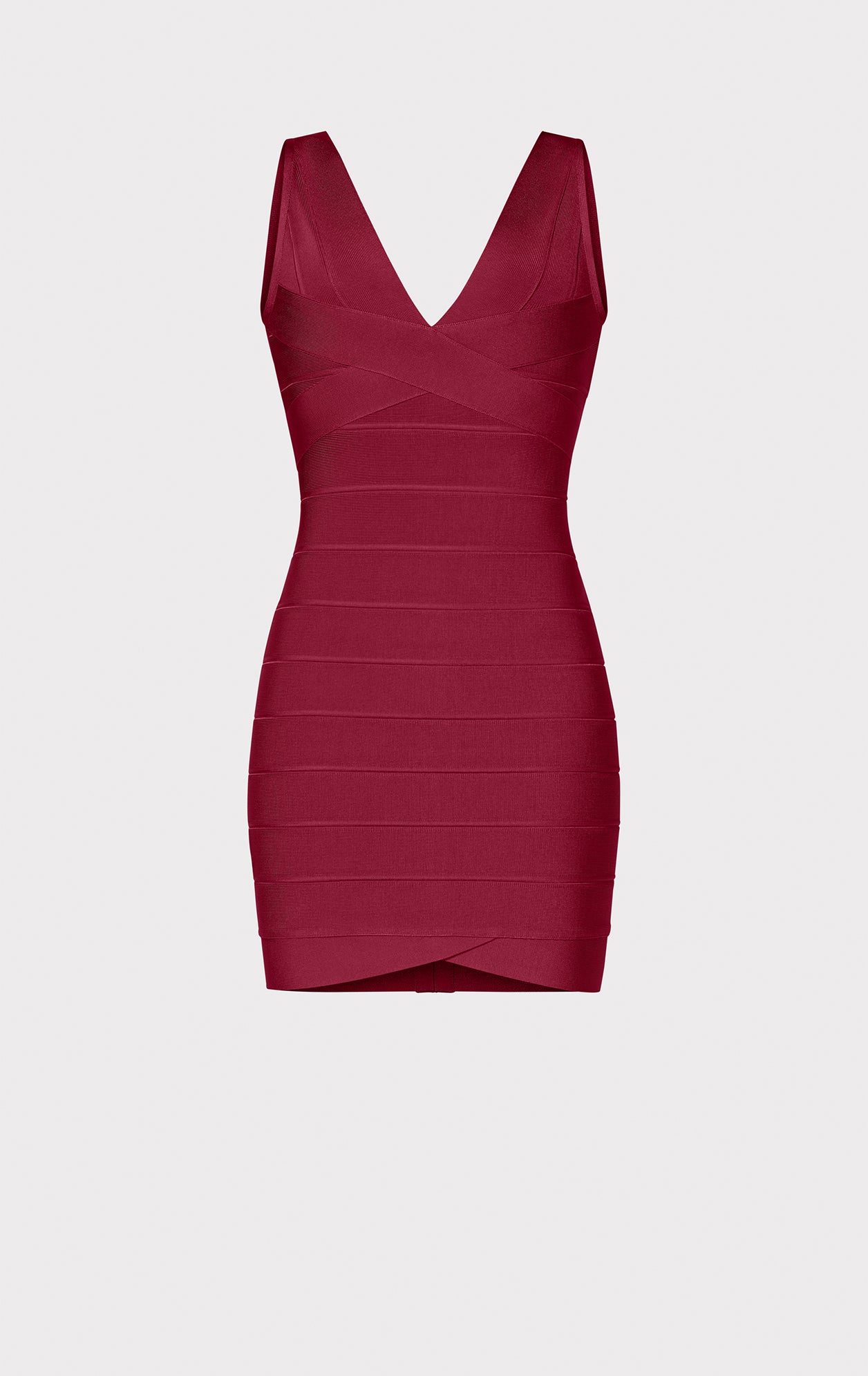 V Neck Mini Bandage Dress | Raspberry