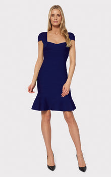 Cap Sleeve Bandage Dress | Classic Blue