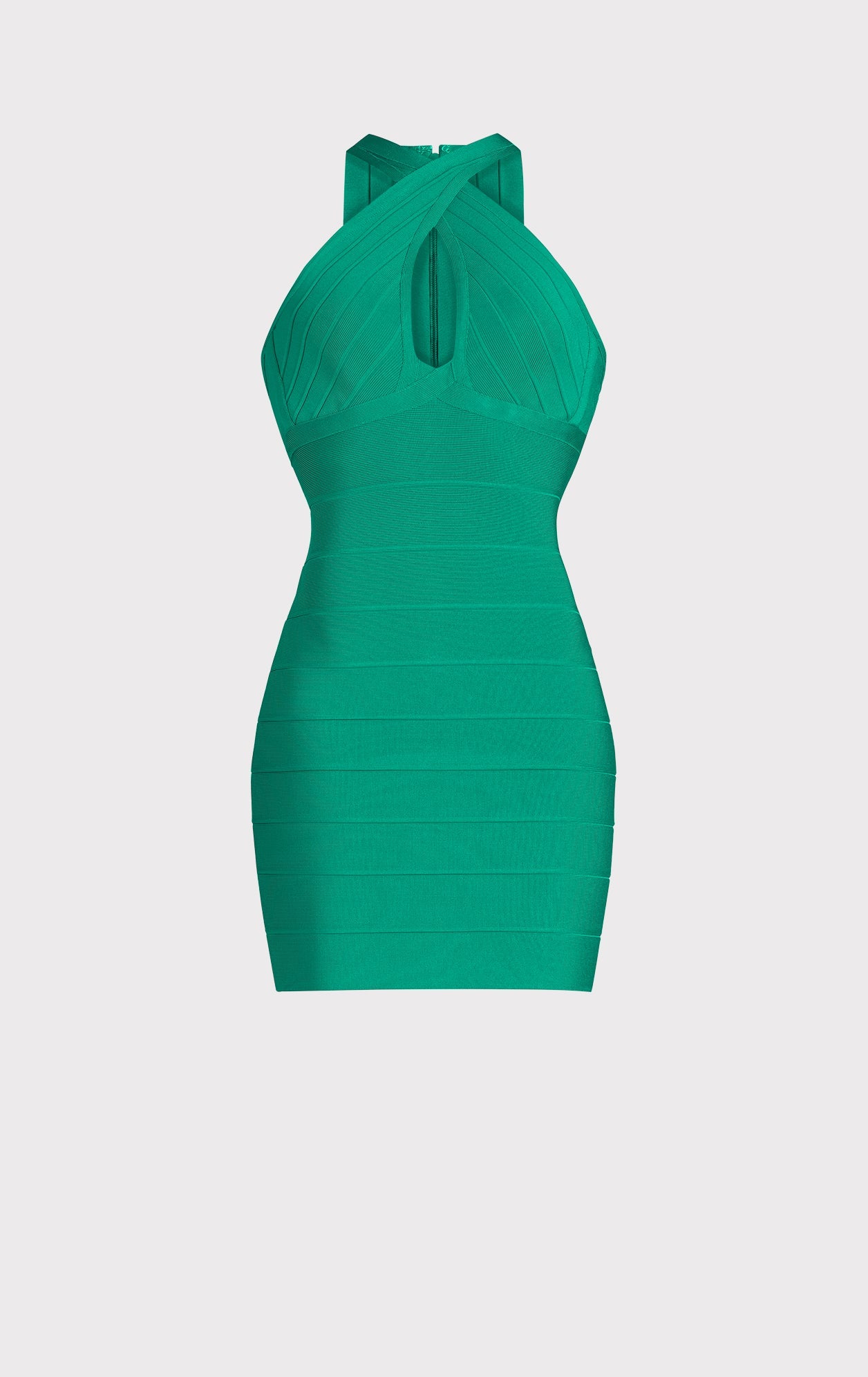 X Front Halter Mini Dress | Green Opal