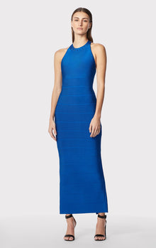 Halter Crystal Gown | Bright Blue