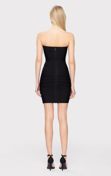 Strapless Banded Pencil Dress | Black