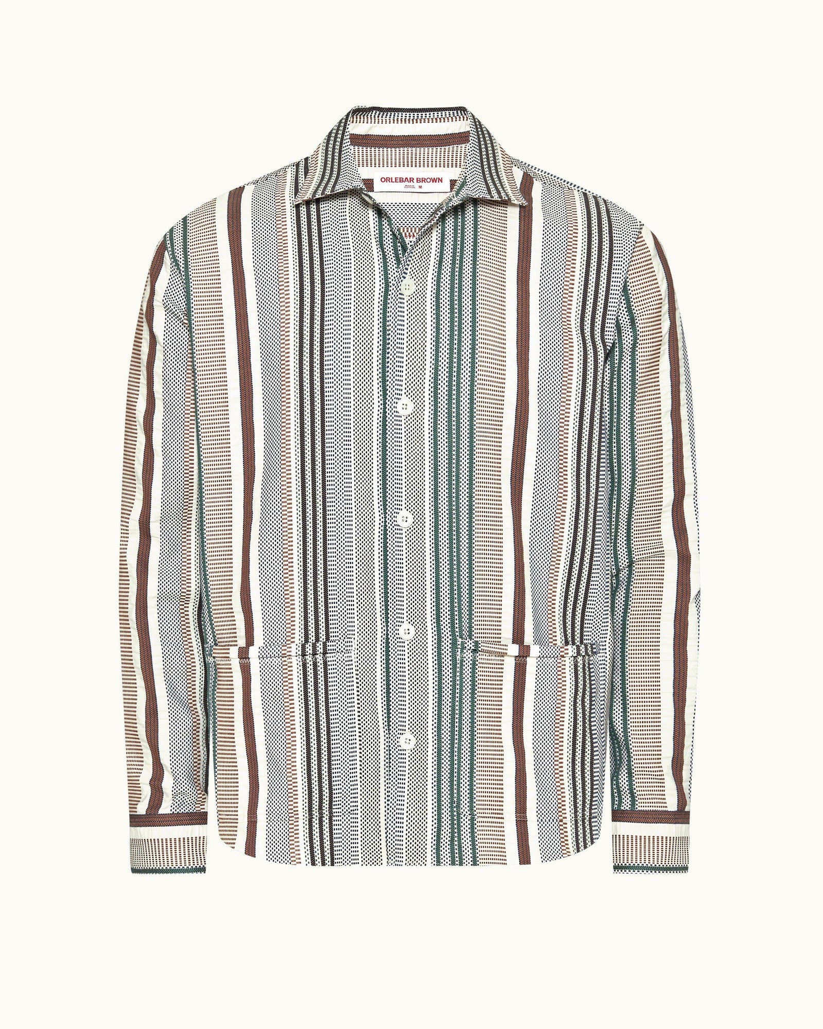 Barkley Jacquard Stripe Cotton Resort Overshirt Woven In Italy, Multicolour | Multi