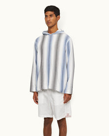 Matchstick/Blue Depths Oasis Stripe Relaxed Fit Hooded Sweatshirt | Matchstick/Blue Depths
